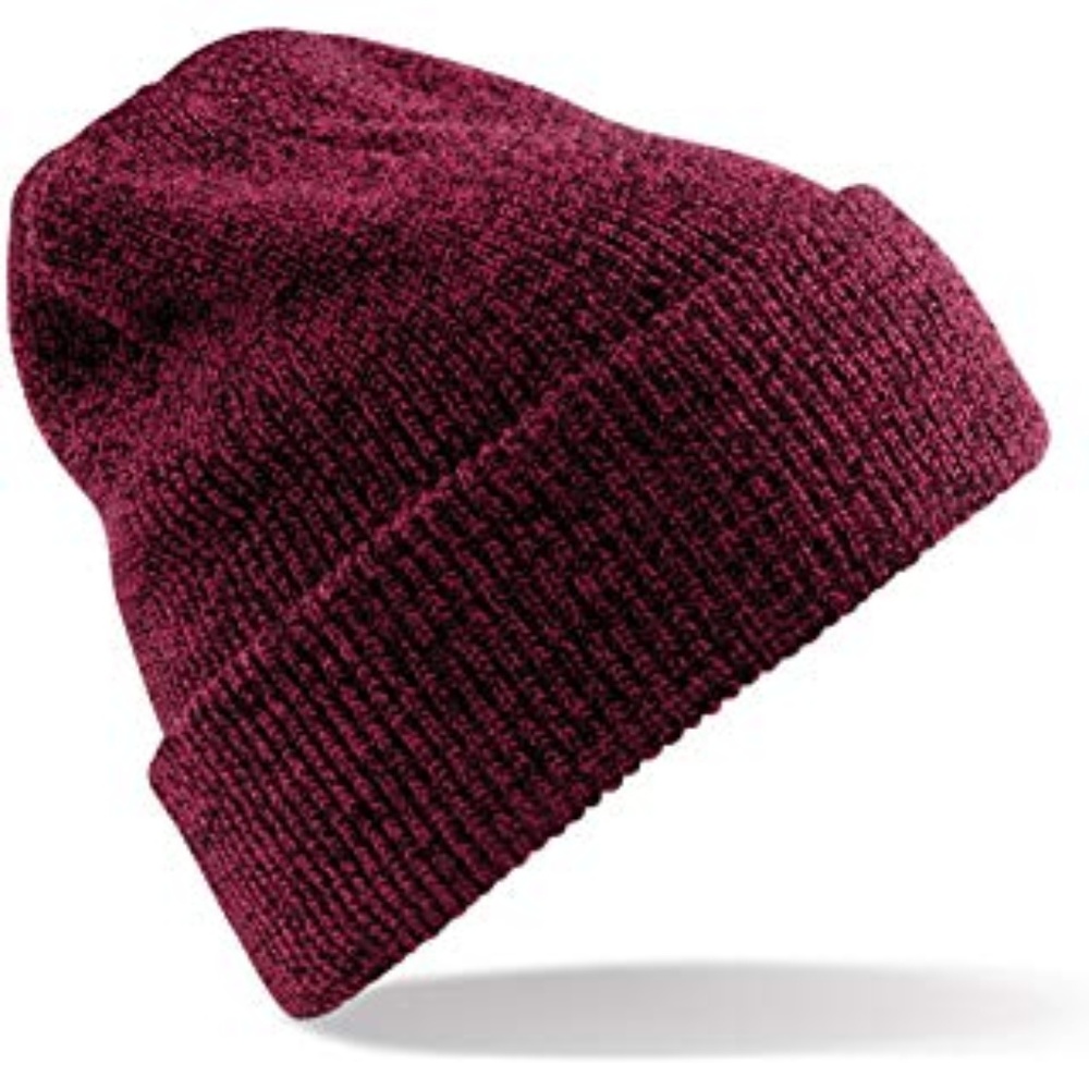 RED MAROON BLACK SPECKLED BEANIE winter warm hat